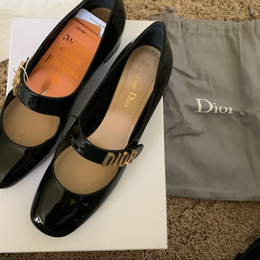 Dior baby d heels 38 black